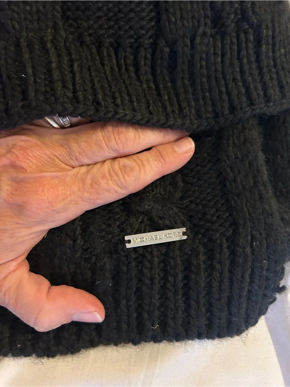 MICHAEL Michael Kors Black Cable Knit Scarf